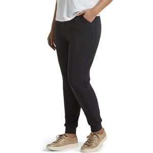 HUE Women's Travel Leggings, Black High Waist‎ Jogger, L Large NWT